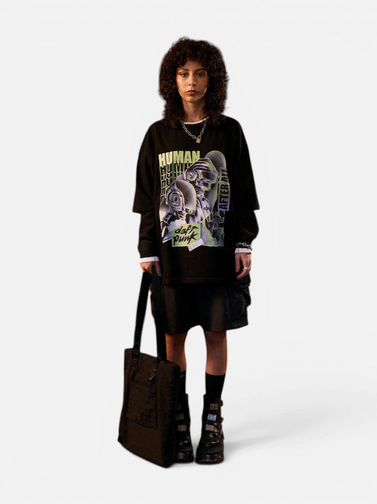Remera Luxo Daft Punk Negro
