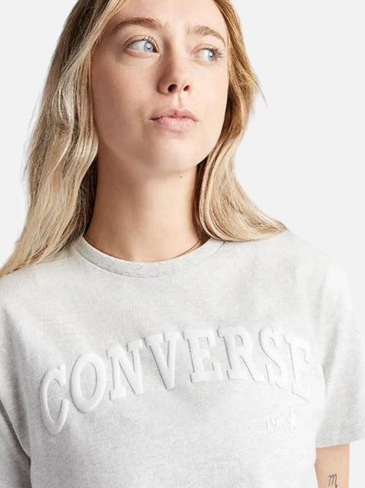 Remera Mujer Converse Cropped Collegiate Gris