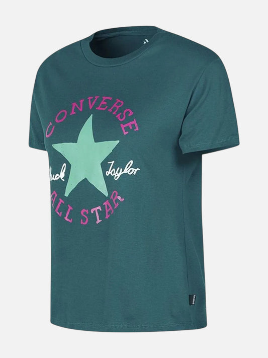 Remera Converse All Star Drawn Verde Petroleo