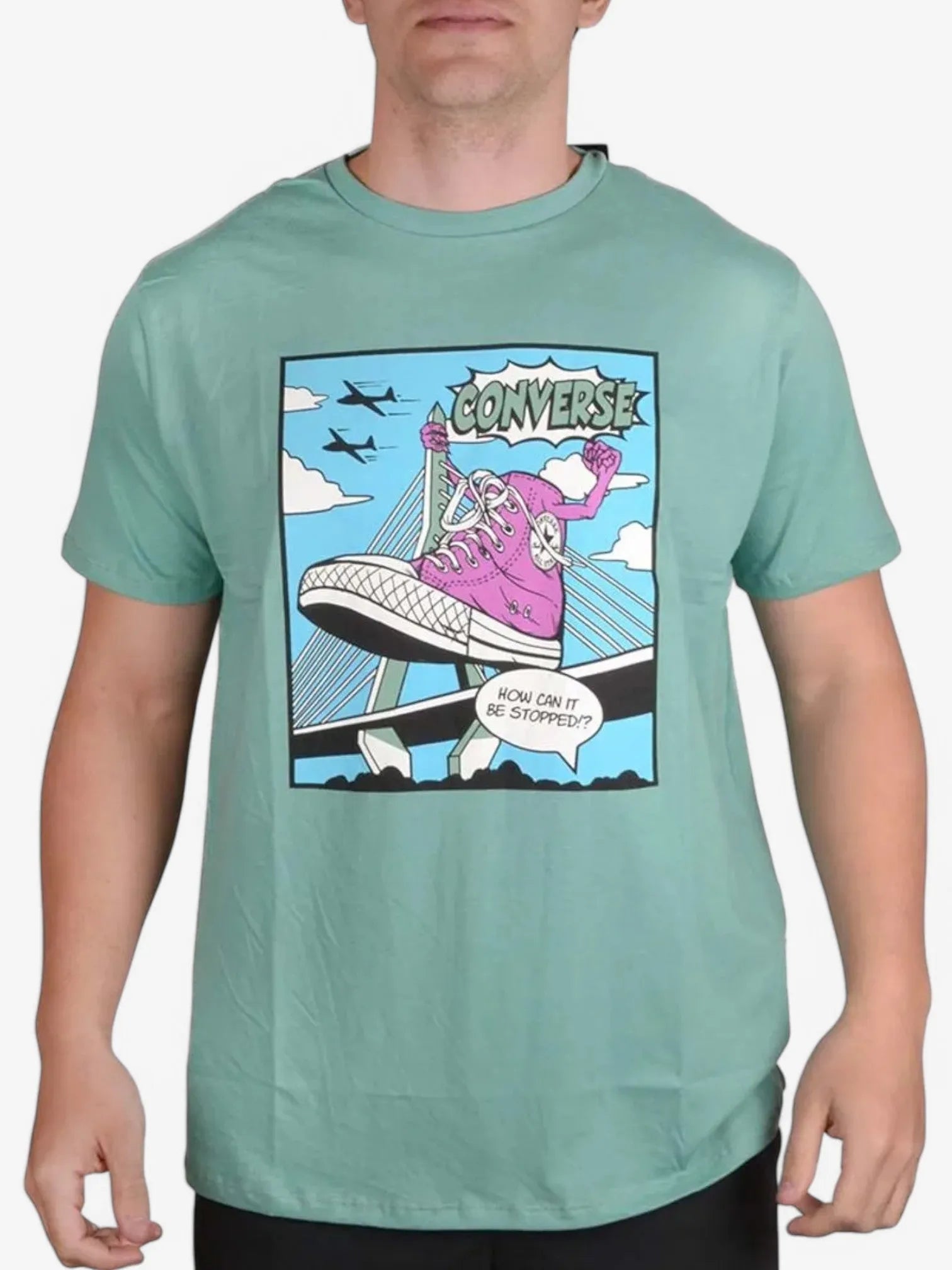 Remera Converse Comic Shoe Verde Agua - Main Image