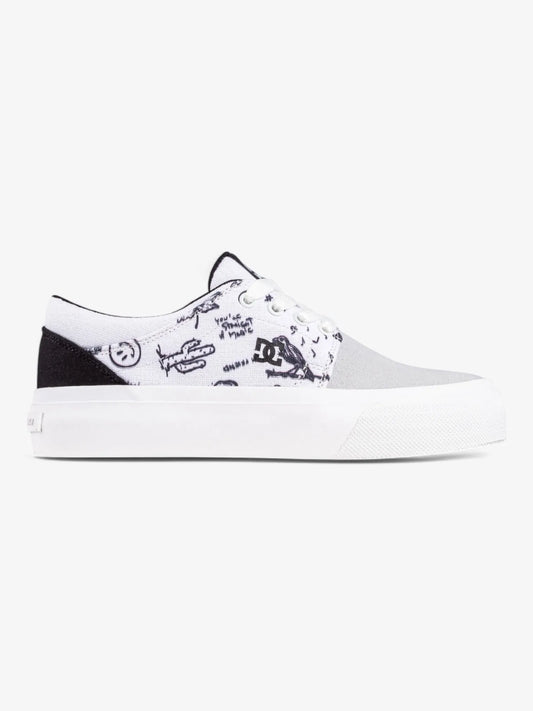 Zapatillas Dc New Trase Platform Tx Blanco Gris Print