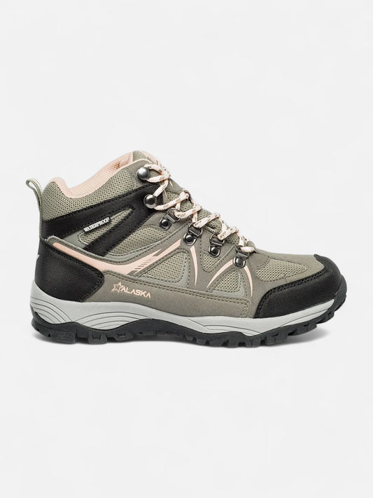 Botas Alaska Jade Waterproof Trekking Mujer Oliva Rosa