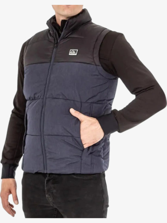 Chaleco Quiksilver Wolf Shoulders Azul Melange Negro