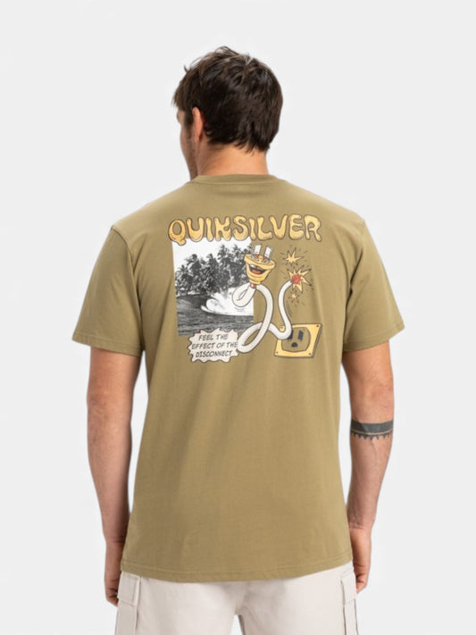 Remera Quiksilver Disconnect Effects Verde Beige