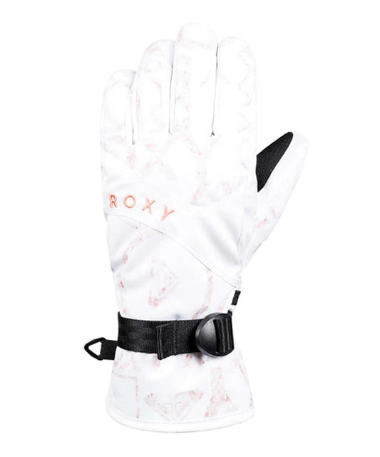 Guantes Roxy Snow Jetty Blanco Rosa