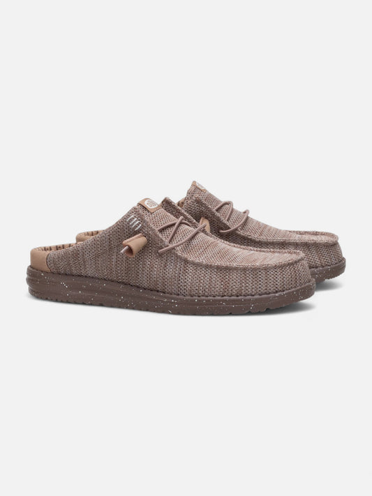 Zapatos Hey Dude Wally Slip Stretch Sox Gris Marrón