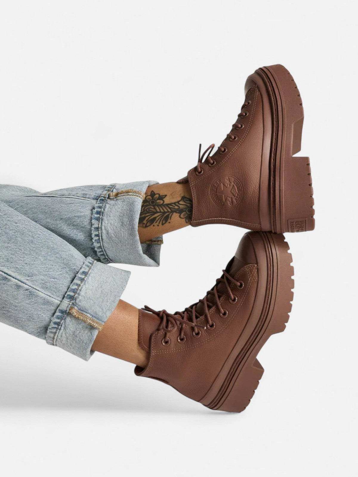 Zapatillas Converse Chuck Taylor Lugged Hell Hi Waterproof Leather Platform Marron