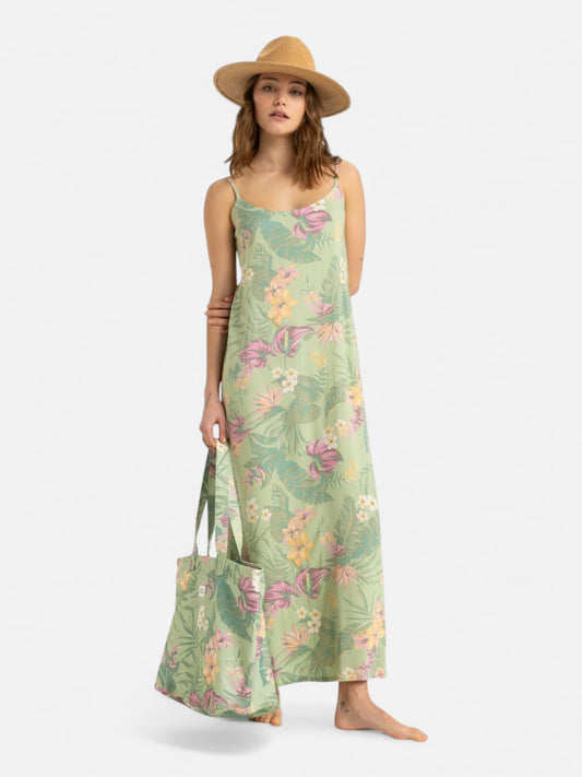 Vestido Roxy Rainbow Shores Verde Floreado