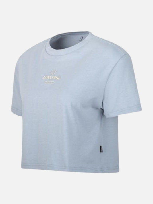 Remera Mujer Converse Sun Logo Celeste