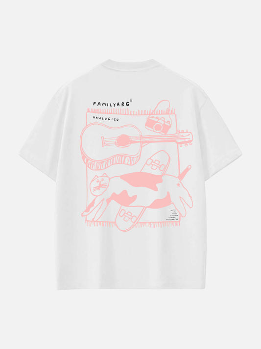 Remera Familyarg Analogico Supersized Blanco