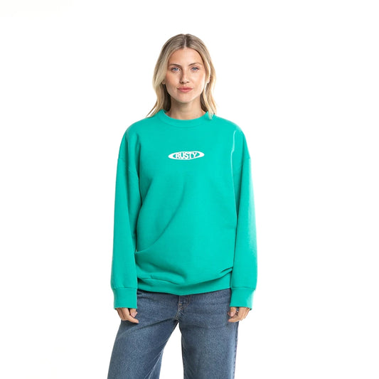Buzo Rusty Racer Oversize Crew Mujer Verde Agua - Indy