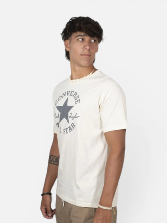 Remera Converse Patch Manga Corta Blanco