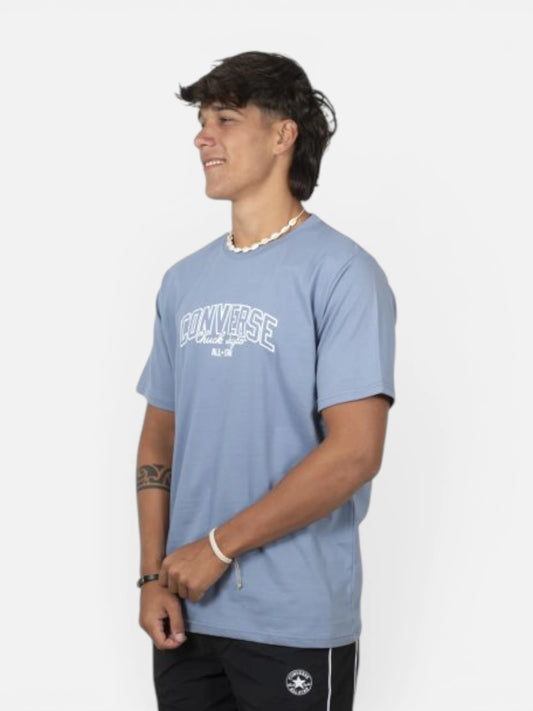Remera Converse Tee Manga Corta Azul