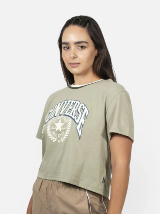 Remera Mujer Converse Logo Oversize Verde