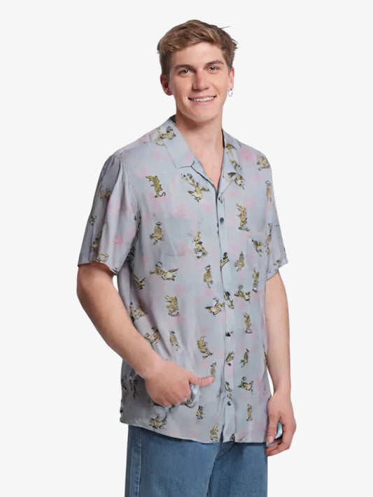 Camisa Rusty Tigerdile Short Sleeve Celeste - Indy