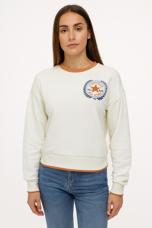 Buzo Converse Mujer Uni Logo Beige