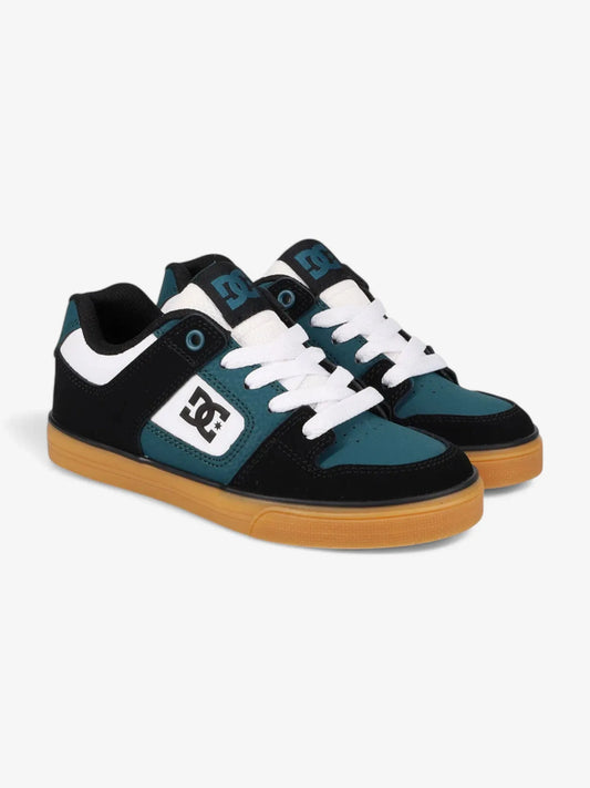 Zapatillas Dc Niño Pure Negro Blanco Verde