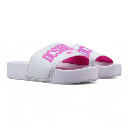 Ojota Dc Slide Platform Mujer Blanco Rosa