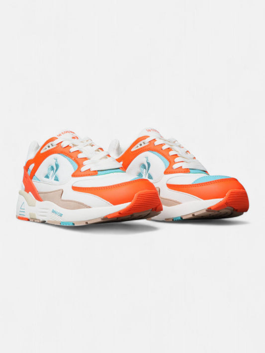 Zapatillas Le Coq Sportif R1100 Pop Blanco Naranja Celeste