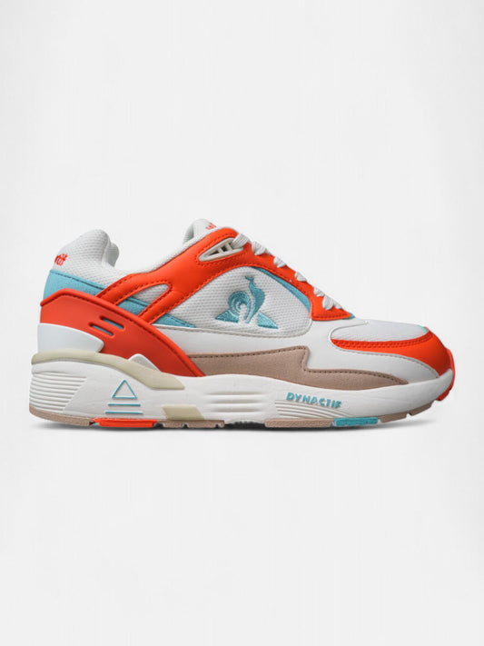 Zapatillas Le Coq Sportif R1100 Pop Blanco Naranja Celeste