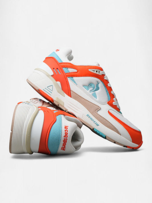 Zapatillas Le Coq Sportif R1100 Pop Blanco Naranja Celeste