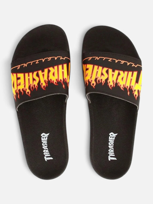 Ojota Thrasher Sliders Magazine Flame Negro