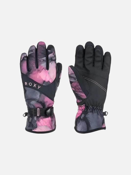 Guantes Roxy Snow Jetty Rosa Negro Batik