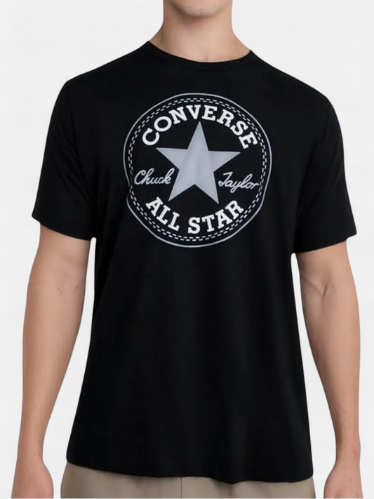 Remera Converse Patch Negro Gris