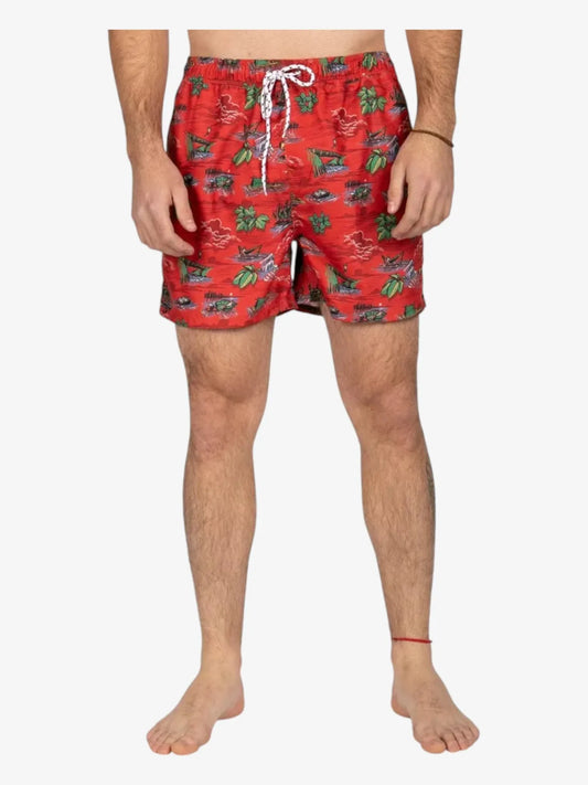 Malla Element River Rat Rojo Print - Indy