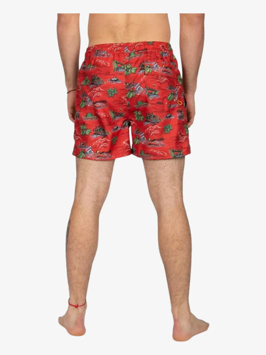 Malla Element River Rat Rojo Print - Indy