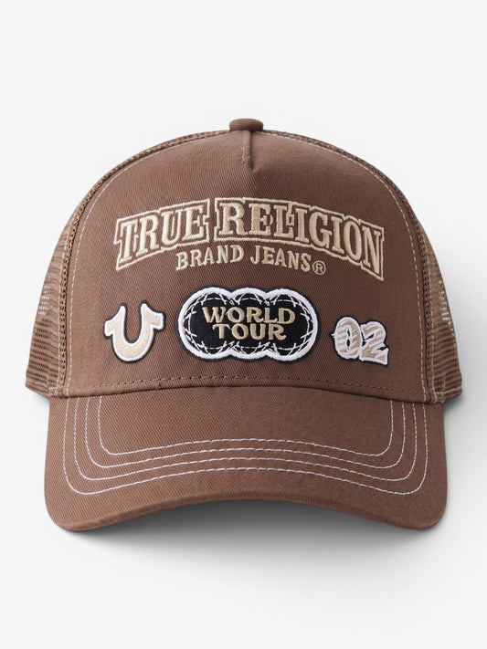 Gorra True Religion World Tour Parches Marrón