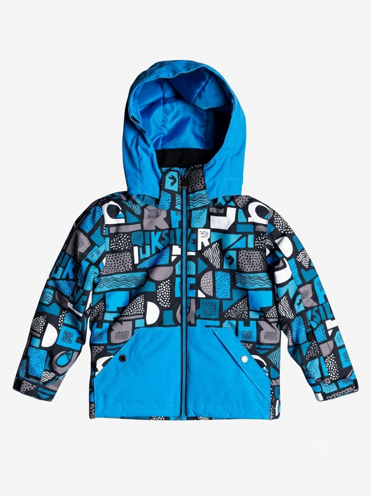 Campera Quiksilver Snow Little Mission Kids Negro Azul Print