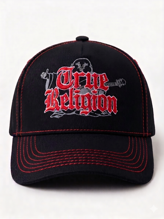 Gorra True Religion Gothic Buddha Negro Rojo