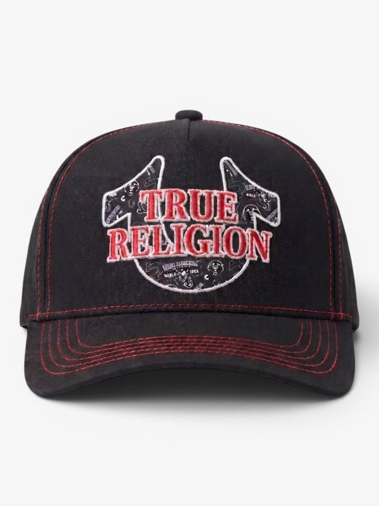 Gorra True Religion Horseshoe Negro Rojo