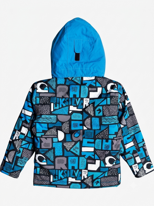 Campera Quiksilver Snow Little Mission Kids Negro Azul Print