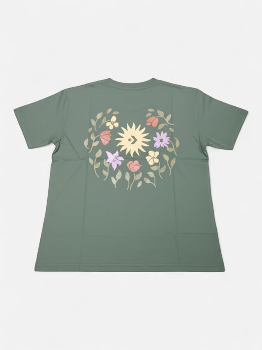 Remera Converse Mujer Floral Graphic Verde