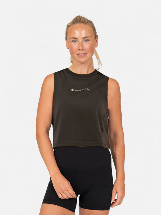 Musculosa Converse Mujer Draft Logo Gris Oscuro