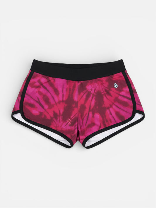 Short Lycra Volcom Niña Batik Negro Rosa