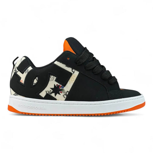 Zapatillas Dc Court Graffik Sq SS Negro Naranja Print