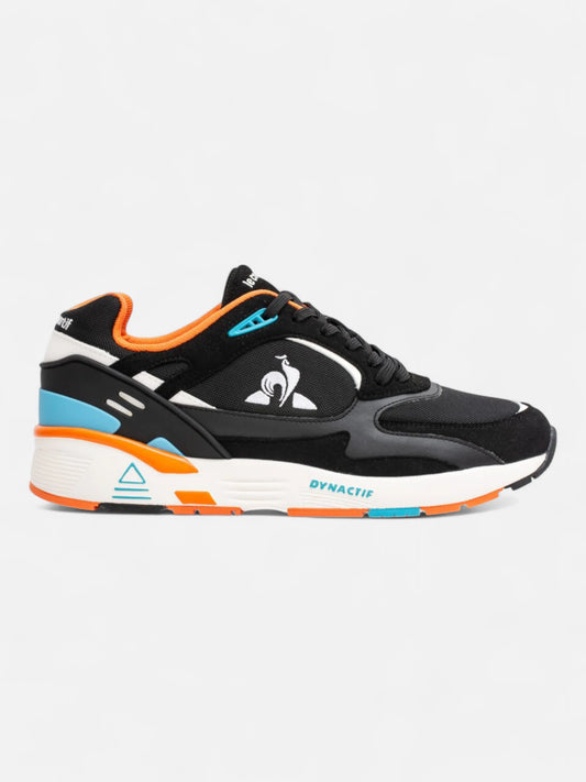 Zapatillas Le Coq Sportif R1100 Pop Negro Naranja Celeste