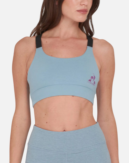 Remera Mujer Le Coq Sportif Training Mix Top Celeste