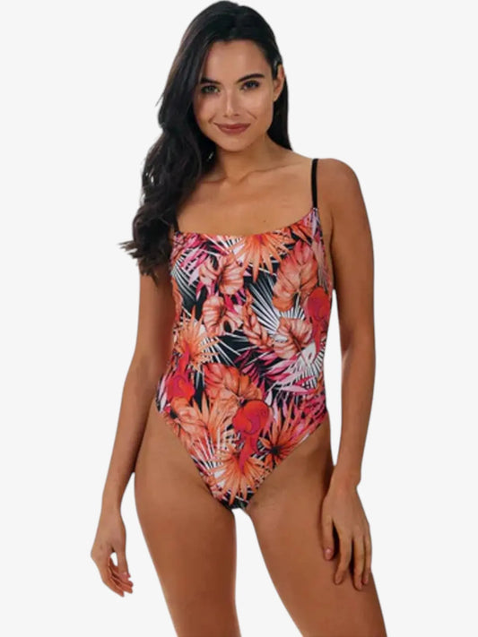 Malla Entera Rusty Tropical Fire Mujer Floreado