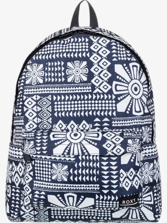 Mochila Roxy Sugar Baby Printed Negro Blanco Floreado