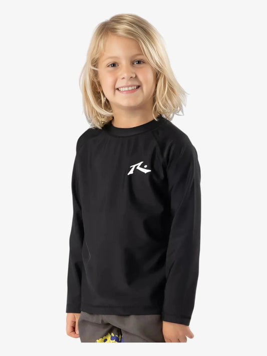 Lycra Rusty Long Sleeve Rashie Niño Negro - Indy