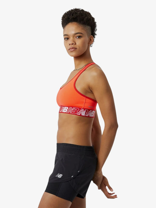 Top Deportivo New Balance Mujer Pace Bra 3.0 Naranja Rojo Training