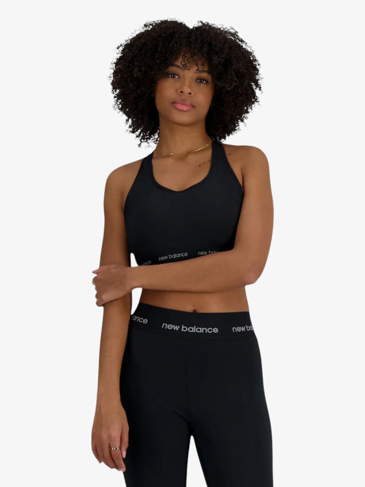 Top Deportivo New Balance Mujer Sleek Medium Support Sports Negro Training