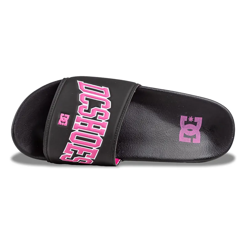Ojota Dc Slide Platform Mujer Negro Rosa - Indy