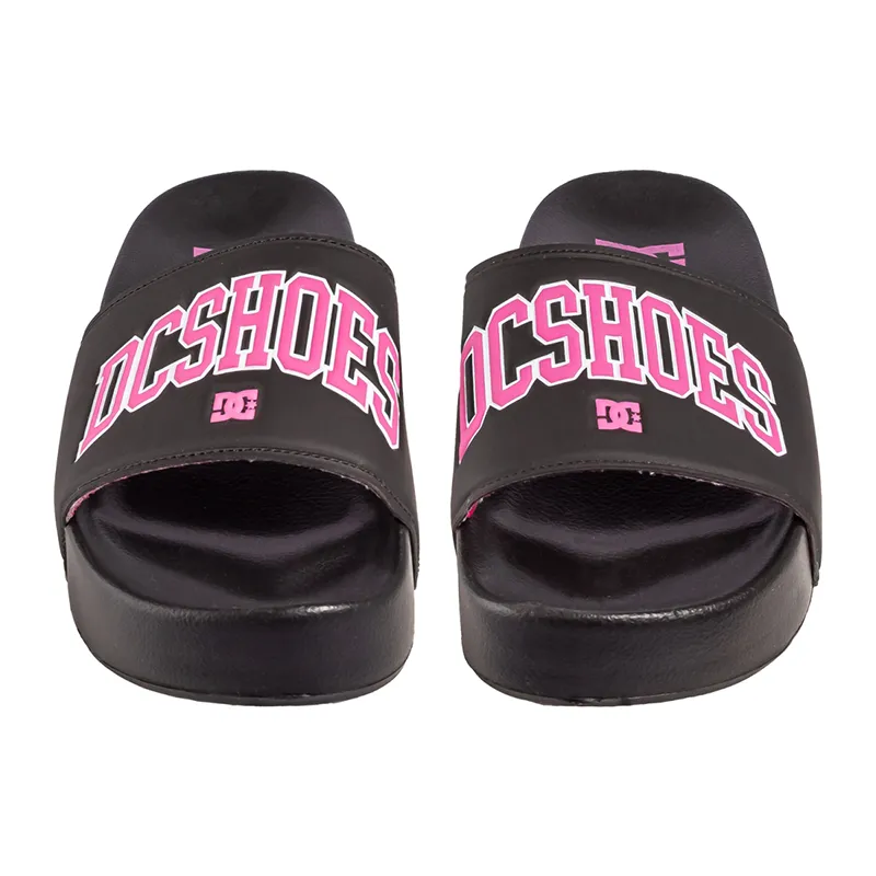 Ojota Dc Slide Platform Mujer Negro Rosa - Indy