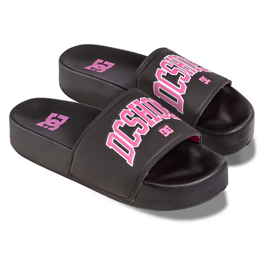 Ojota Dc Slide Platform Mujer Negro Rosa - Indy
