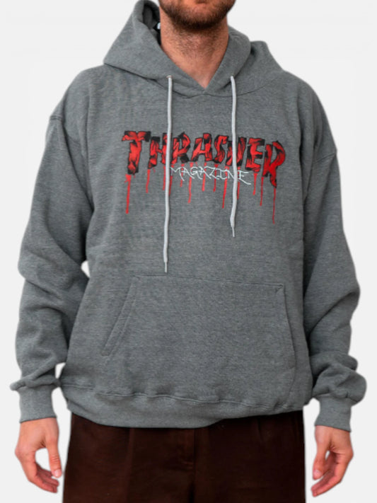 Buzo Thrasher Blood Drip Gris